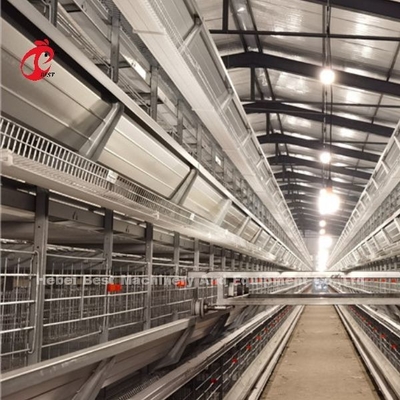 Automatische voeding van pluimveehouderij kooi systeem met metalen voederbakken H-type staaldraad kooi frame Rose